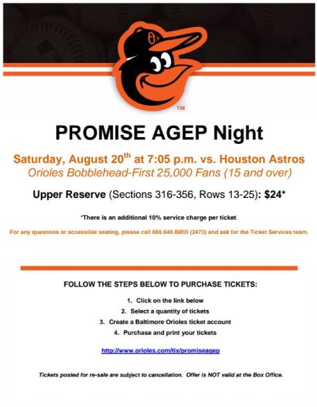 PROMISE AGEP Night - Orioles Game after 2016 SSI
