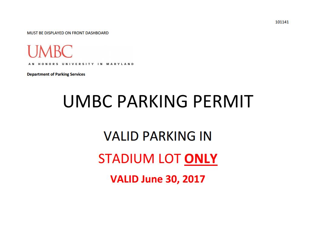 Parking permit Horizons 2017